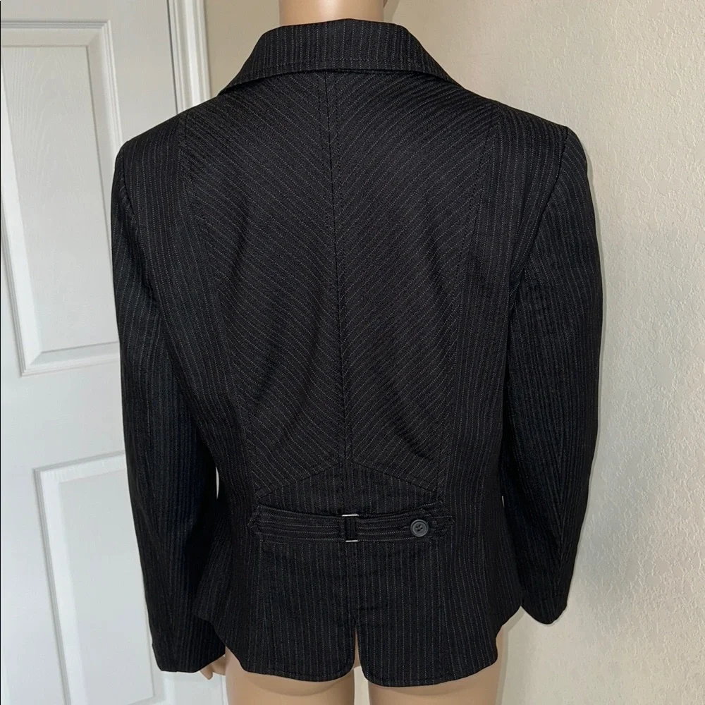 LOFT Charcoal Pinstripe Blazer Size 8 - Picture 3 of 16